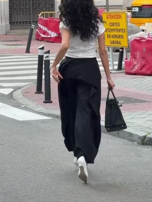 High Waist Draped Wide Leg Suit Pants NorixaFashion.com