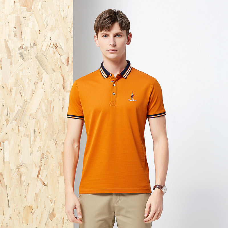 Rego Men's Business Polo Shirt - Summer Solid Color T-shirt Pi-Mart