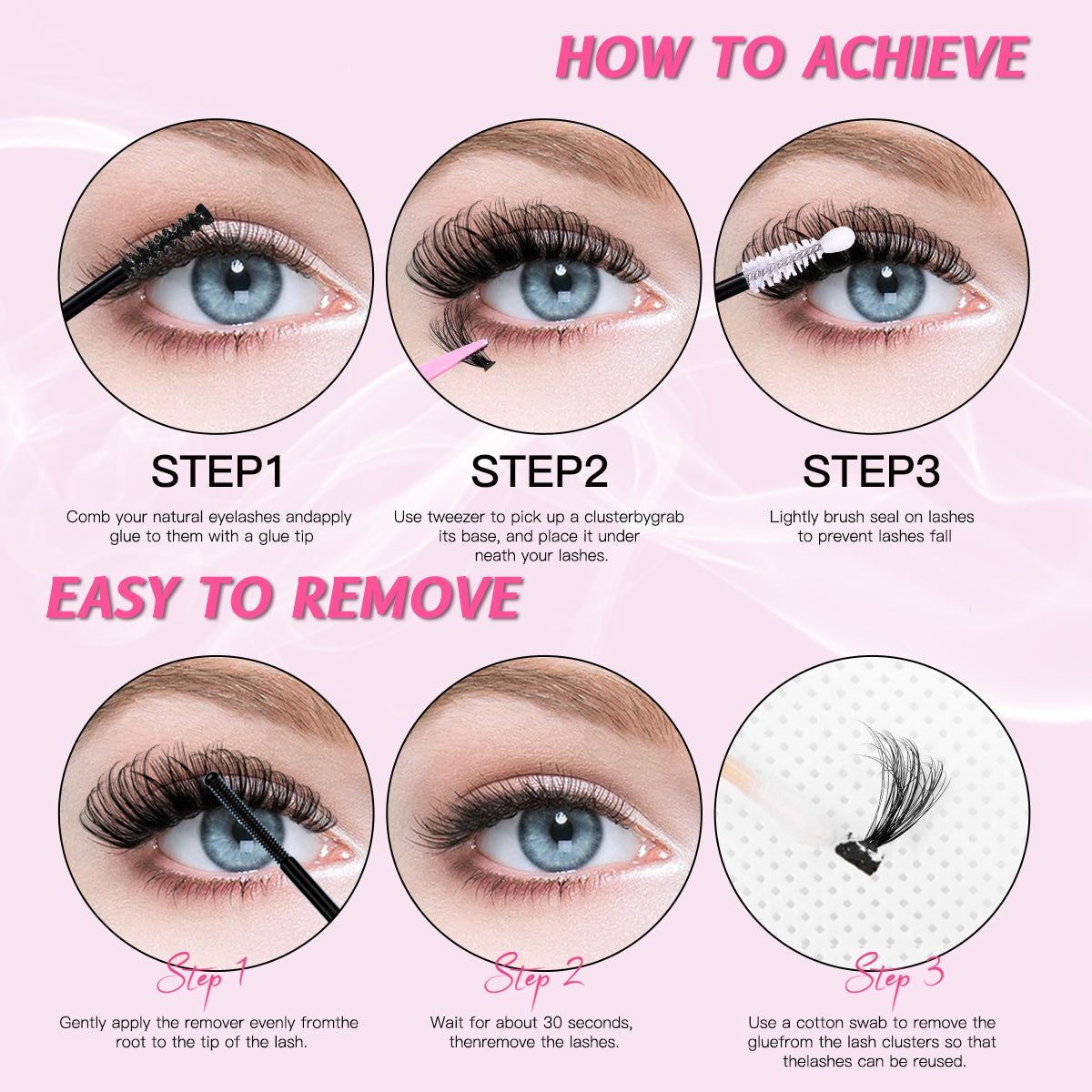 32 Rows Of Eyelashes Book Cluster 640 Segmented Lashes Set LadyShow.Store