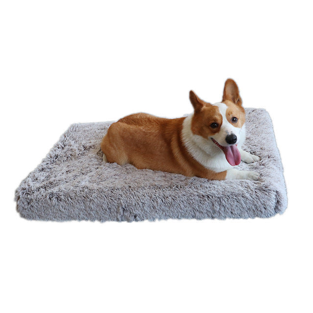 Plush Square Pet Bed Wave Memory Foam Deep Sleep Dog Sofa Bed Pets Fashion