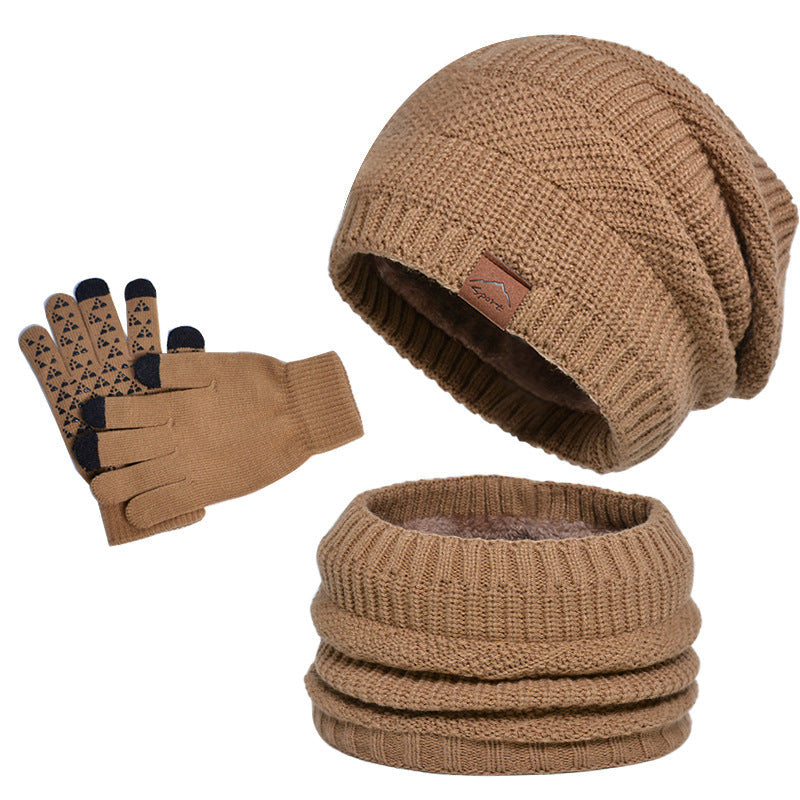 Winter Fleece-lined Warm Hat Scarf Gloves Three-piece Set LadyShow.Store