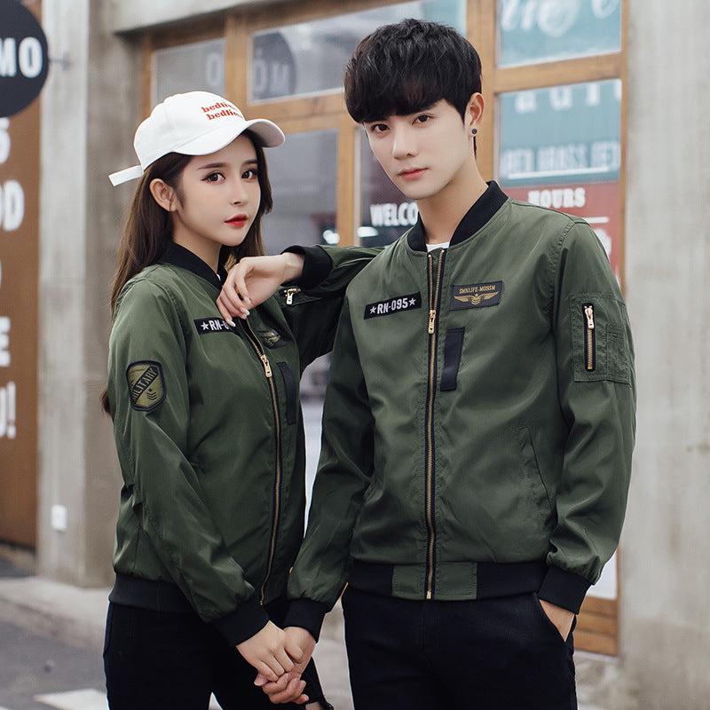Couple's Baseball Jackets - Korean Style Flight Wear Pi-Mart