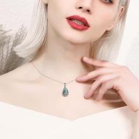 925 Silver Teardrop Urn Necklace for Ashes Retro Silver Necklace for Lover LadyShow.Store