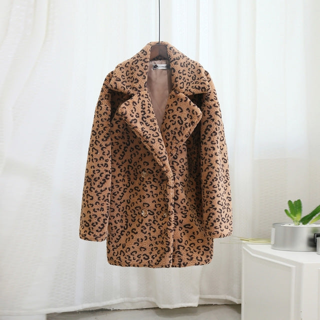 Women's Fur Coat Winter Loose Short Windbreaker Jacket Pi-Mart
