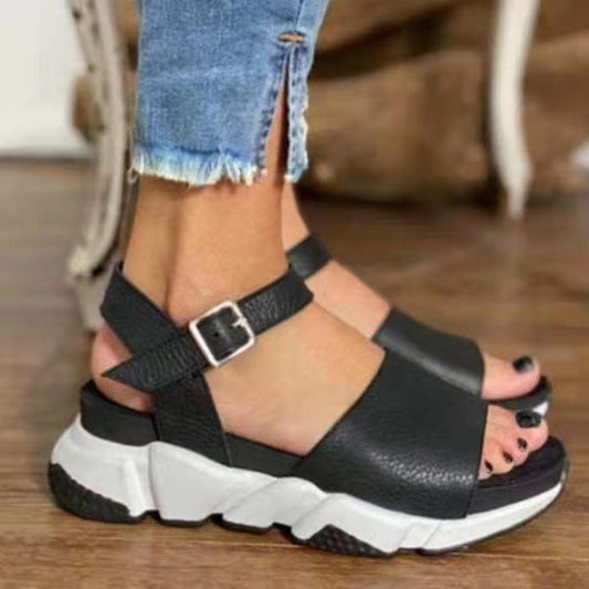 Casual Fashion Leopard Print Platform Roman Sandals LadyShow.Store