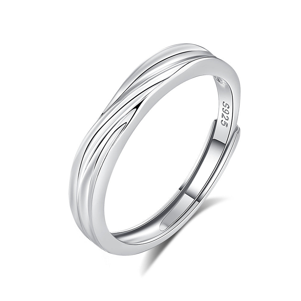 S925 Silver Adjustable Ring For Couples LadyShow.Store