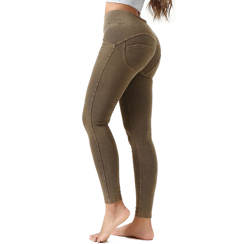 Denim Peach Hips Casual Sweatpants Pi-Mart
