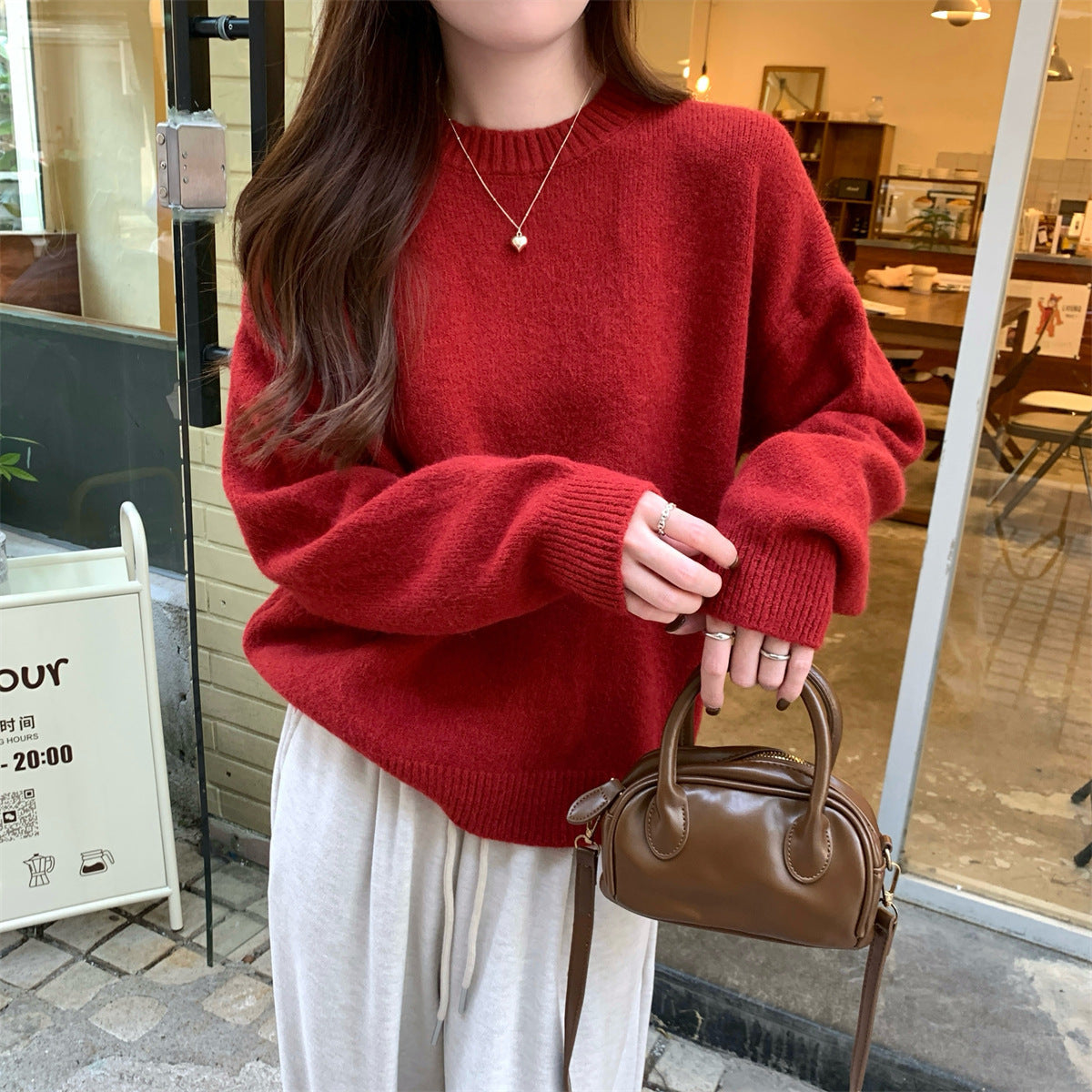 Korean Style Soft Glutinous Loose Candy Color Sweater LadyShow.Store