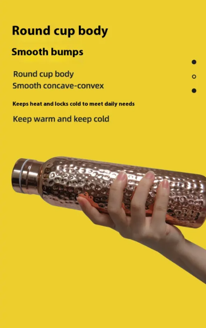 Electroplated Gold Textured Sports Water Bottle LadyShow.Store