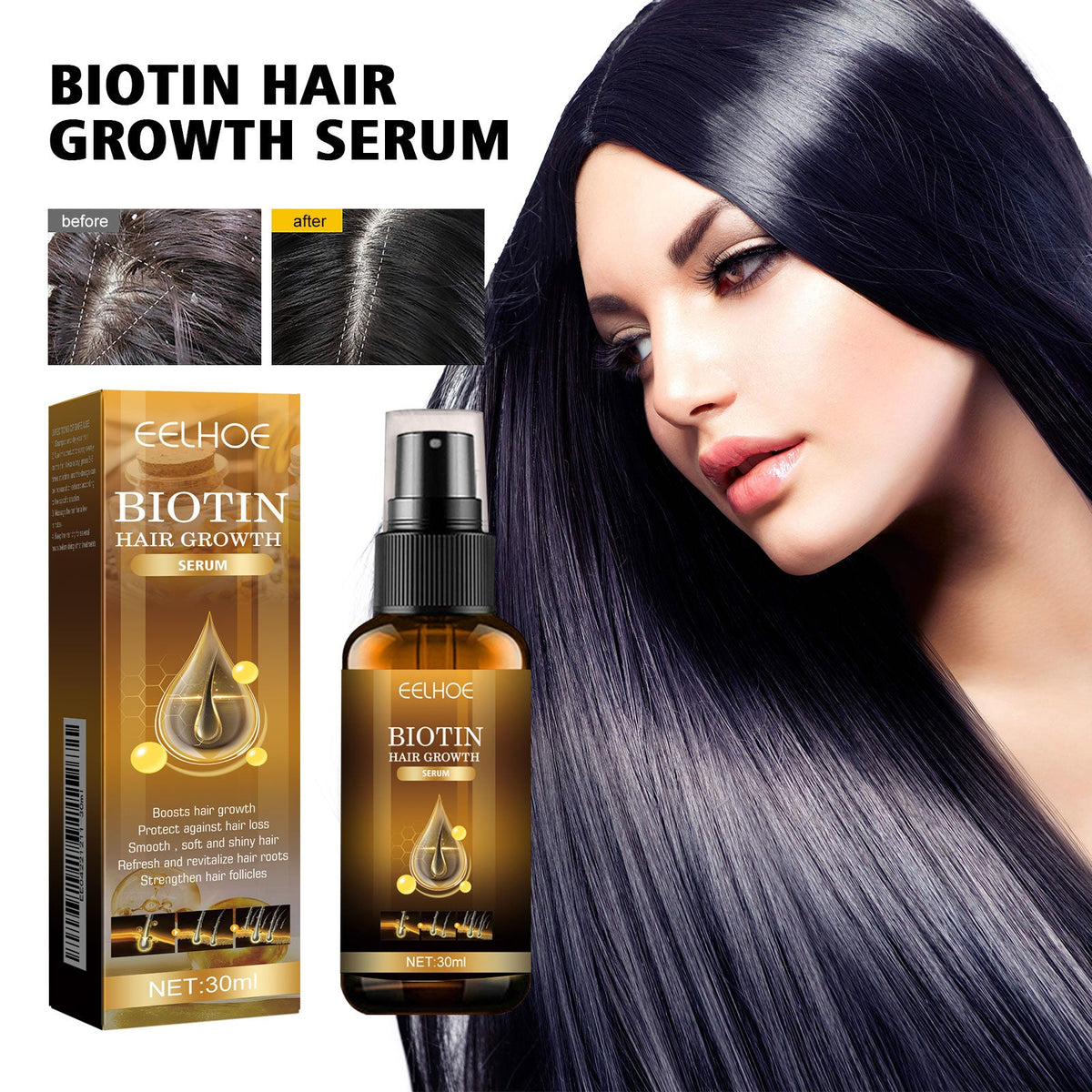 Biotin Hair Spray 30ml-box Tri Light Beauty
