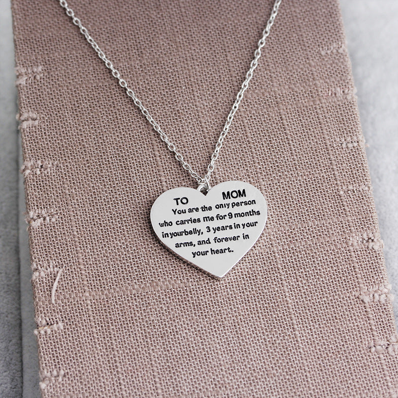 Heart-Shaped Engraved Necklace for Mother's Day Gift LadyShow.Store