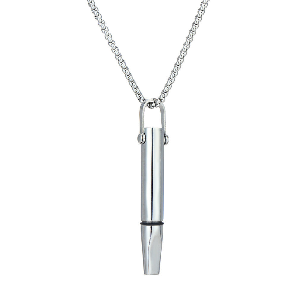 Breathing Resistance Whistle Necklace Round Tube Built-in Cotton Core LadyShow.Store