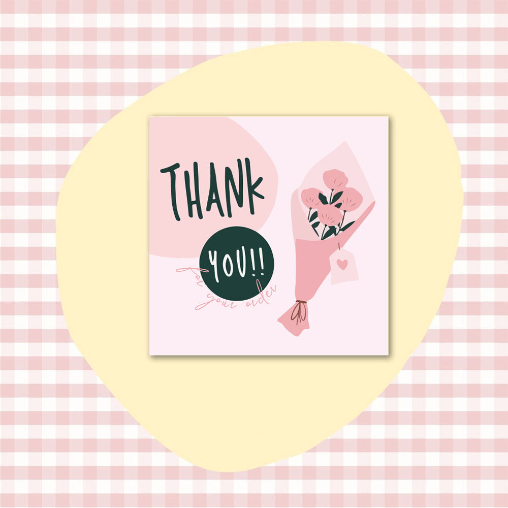 50 PcsPack Square Simple Thank-you Card Coated Paper Business Cards CJD