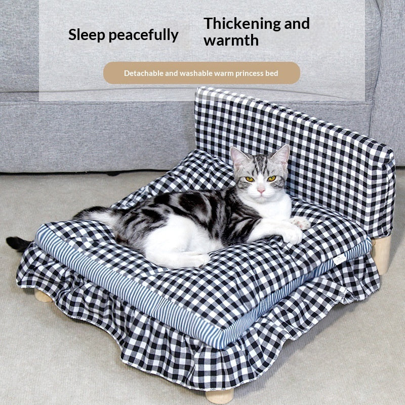 Detachable And Washable All-Season Wooden Pet Bed Pets Fashion