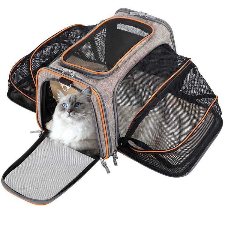 Carrier For Cat Pet Airline Approved Expandable Foldable Soft Dog Carrier Opened Doors Reflective Tapes Cat Travel Bag Pets Fashion