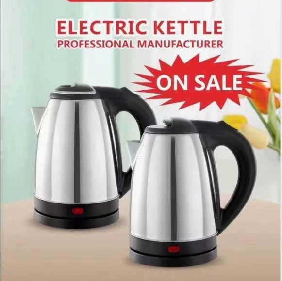 Stainless Steel Electric Kettle With A Steel Lid PearlNestDecor.com