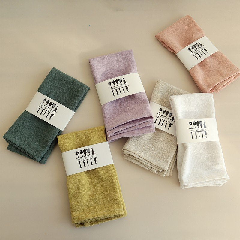 Plain Cotton Linen Cloth Art Home Kitchen Napkins PearlNestDecor.com