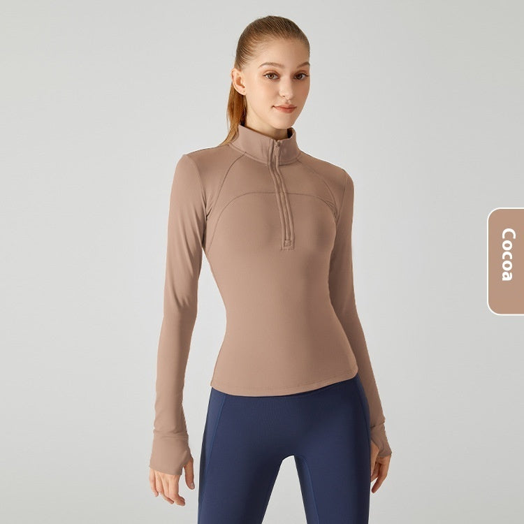 Fleece-lined Yoga Clothing Top Long Sleeve Fitness Best YouTube Store