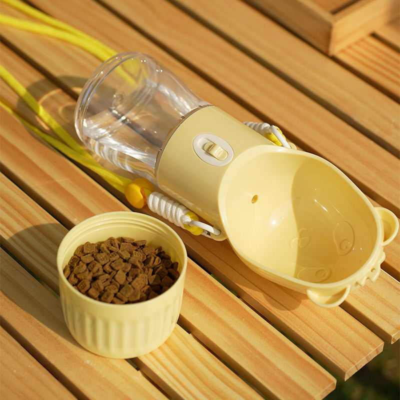 2 In 1 Portable Dog Water Bottle For Small Big Dogs Cat Outdoor Leak-proof Puppy Drinking Bowl With Food Container Pets Feeder Pet Products Pets Fashion