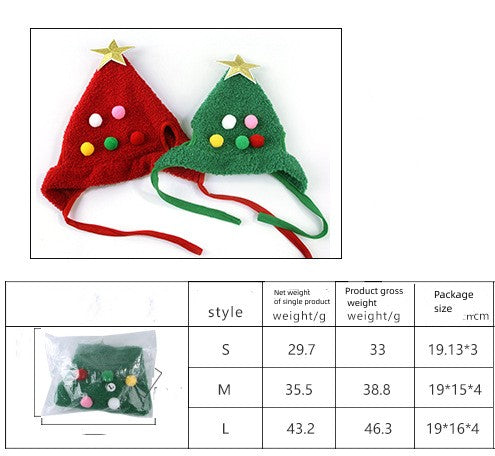 Pet Hat Christmas Tree Shape Pets Fashion