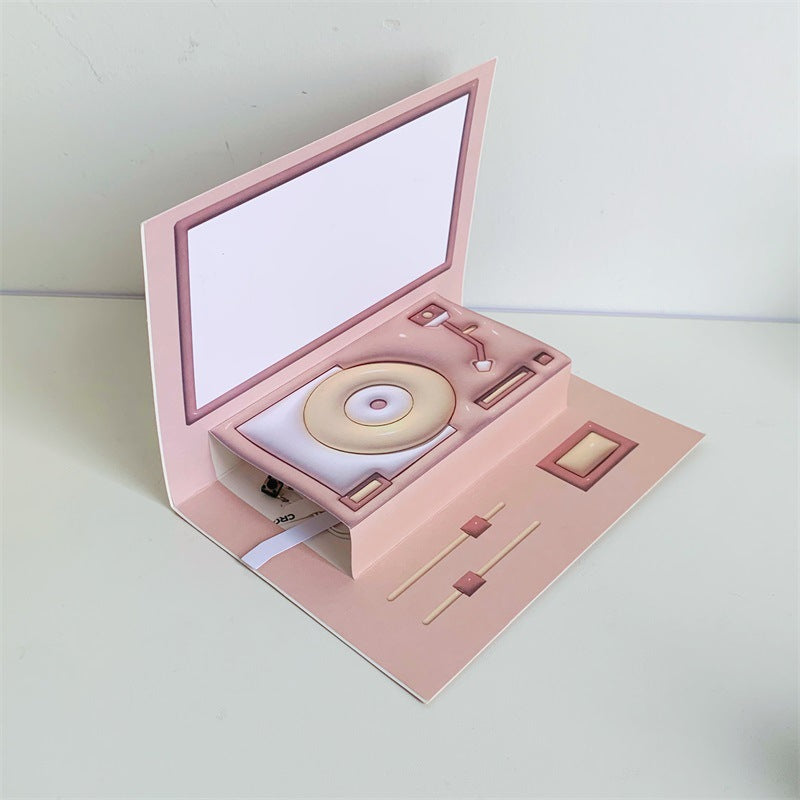 Phonograph Birthday Gift Creative Stereoscopic Greeting Cards CJD