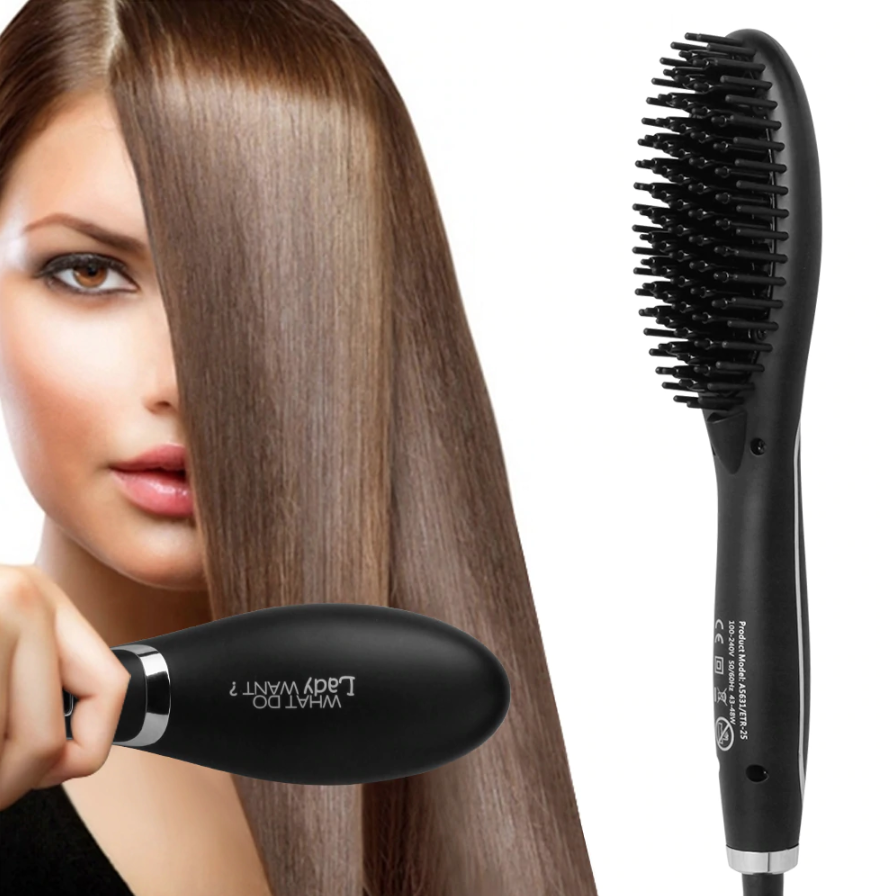 New LED Ionic Electric Hair Straightening Brush LadyShow.Store