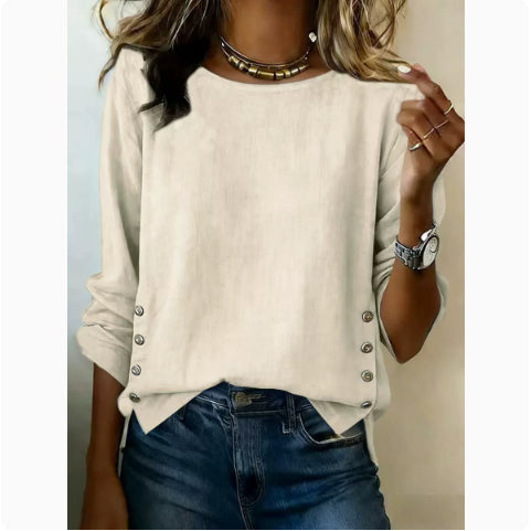 Casual Short Sleeve T-Shirt Solid Color Round Neck Pullover Tops For Women Clothing NorixaFashion.com