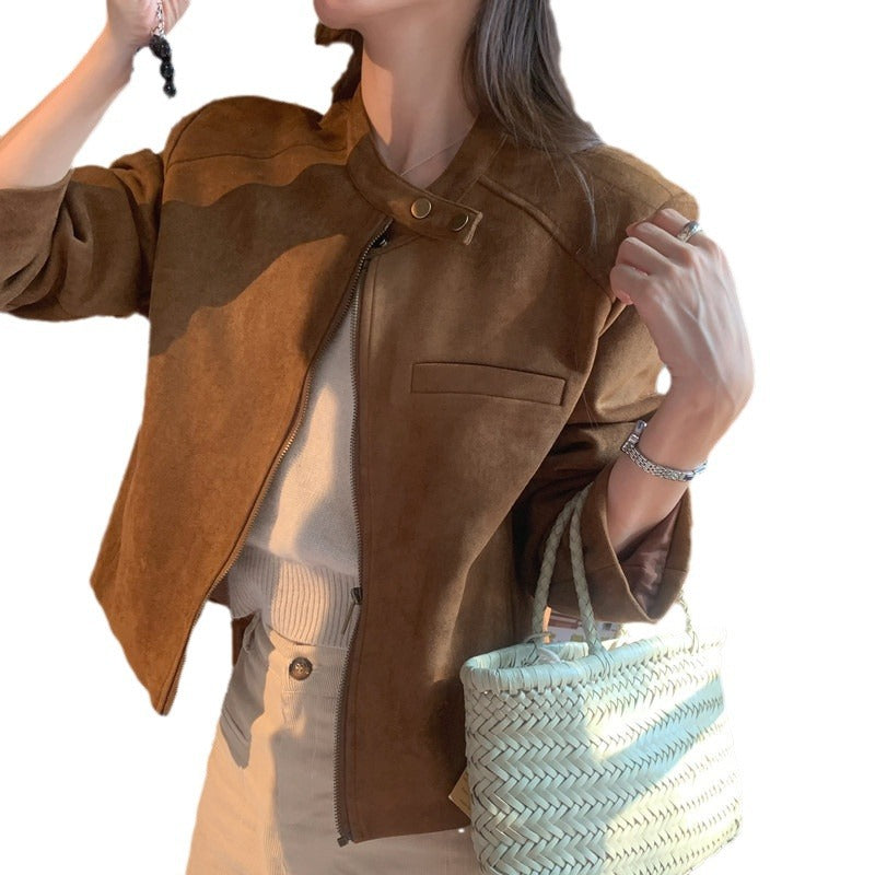 Fashion Short Motorcycle Jacket Women's Clothing LadyShow.Store