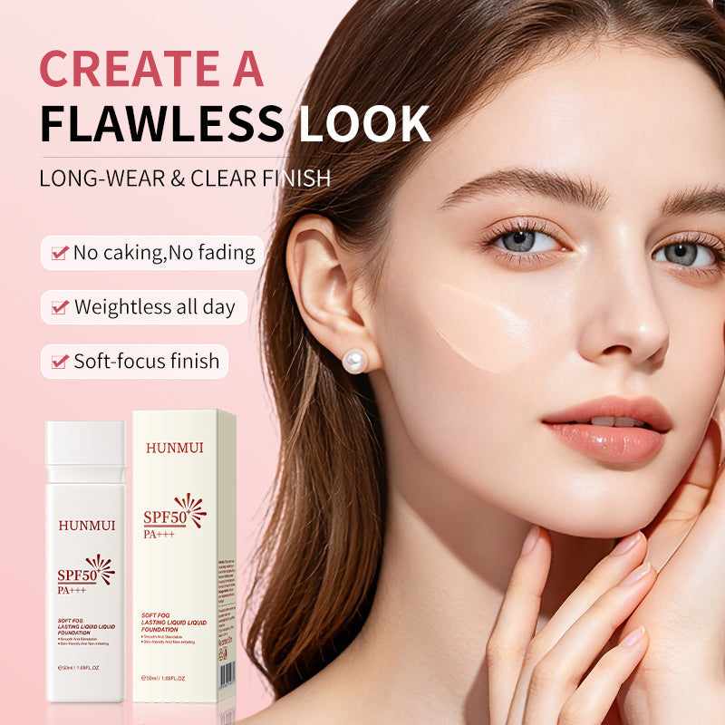 HUNMUI Soft Mist Long-Lasting Sunscreen Foundation 50ml SPF50 PA Tri Light Beauty