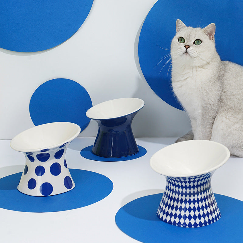 Refuse Black Chin Cat Water Bowl Highfoot Ceramic Pets Fashion