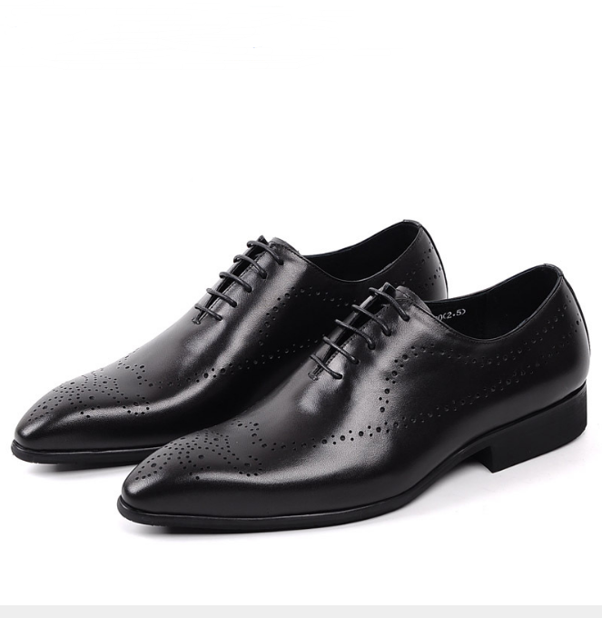 Men's Leather Brogue Dress Shoes - Vintage Style LadyShow.Store