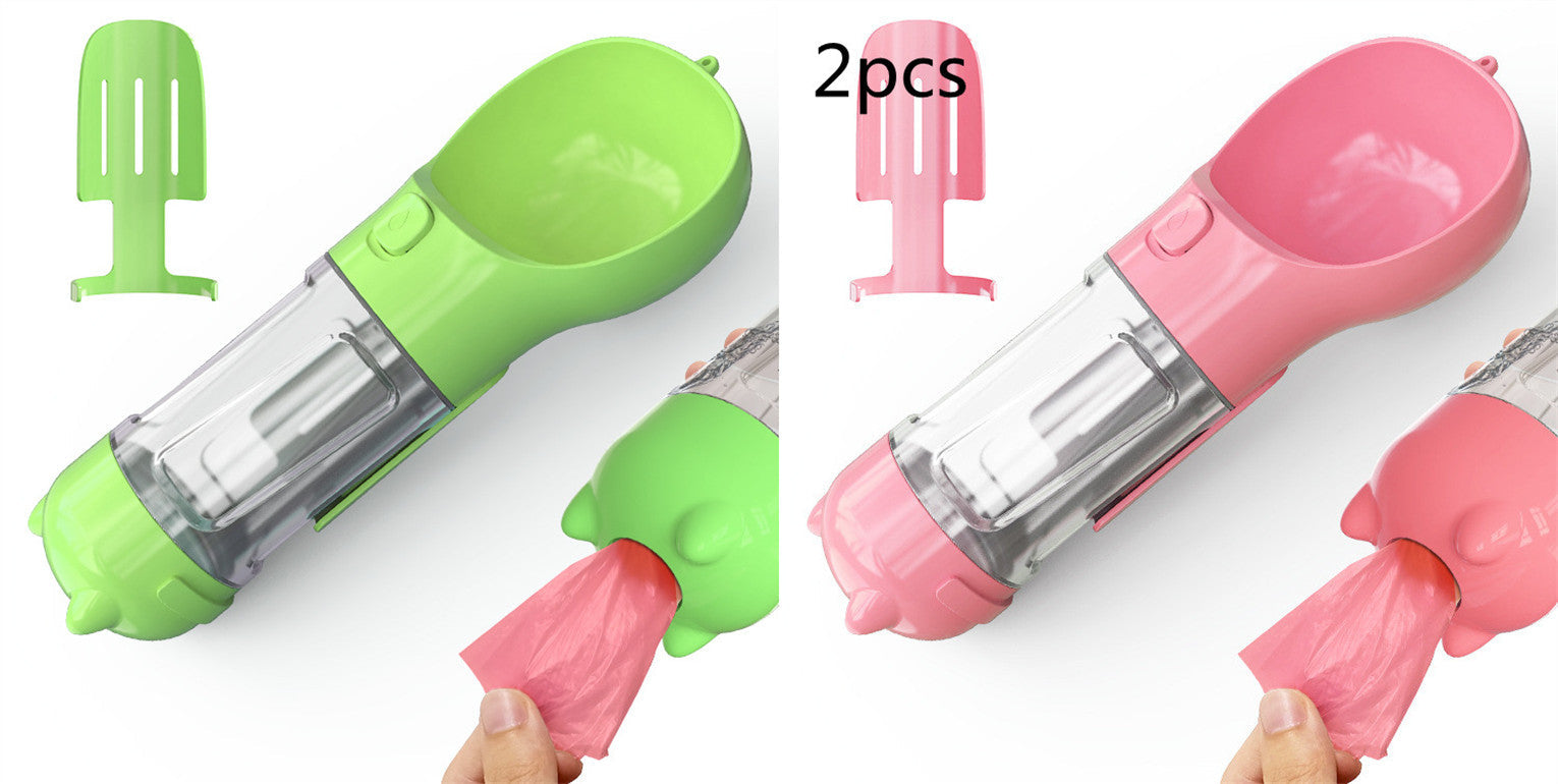 Pet Water Bottle Feeder Bowl Garbage Bag Storage Portable Pet Outdoor Travel 3 In 1 Dog Water Bottle Pets Fashion