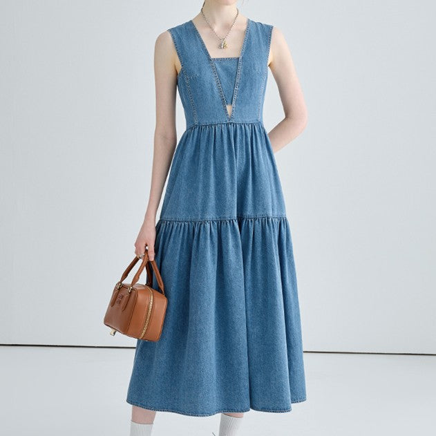 Denim Strap Dress For Women NorixaFashion.com