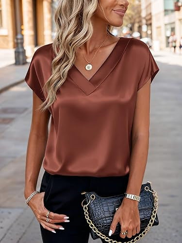 Women's Business V-Neck Casual Pullover Top LadyShow.Store