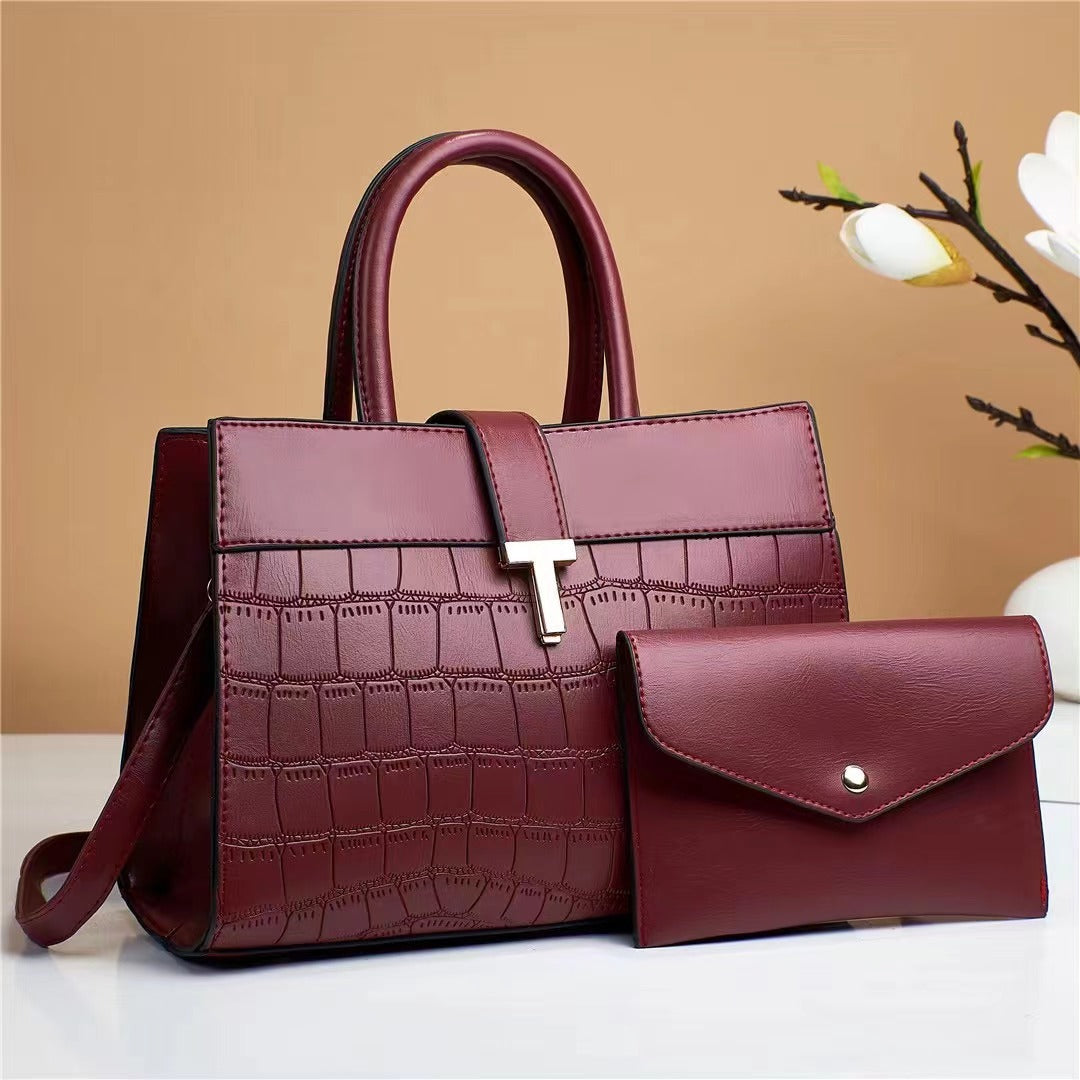 Solid Color Fashion Crossbody Bag for Mother and Child Pi-Mart