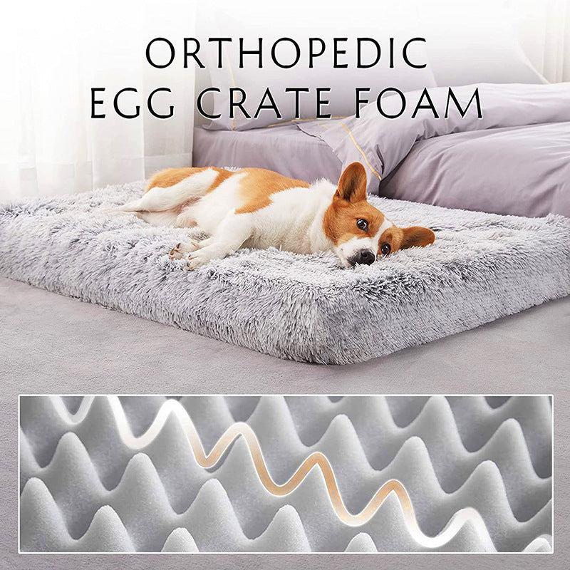 Plush Square Pet Bed Wave Memory Foam Deep Sleep Dog Sofa Bed Pets Fashion
