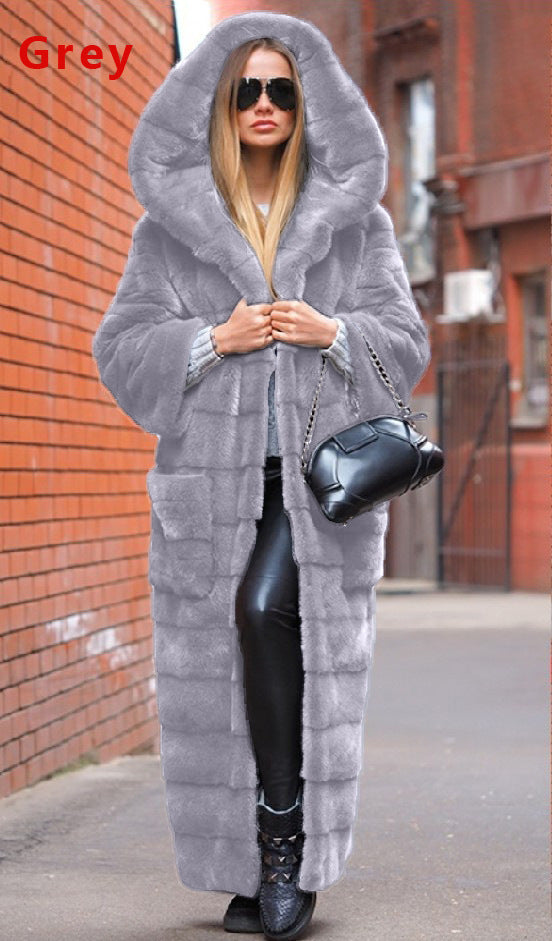 Fashionable Thickened Long Plush Women's Coat NorixaFashion.com