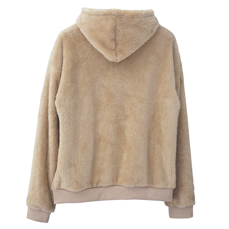 Double-sided Velvet Hooded Sweater Men's Plush Sweatshirt With Pockets LadyShow.Store