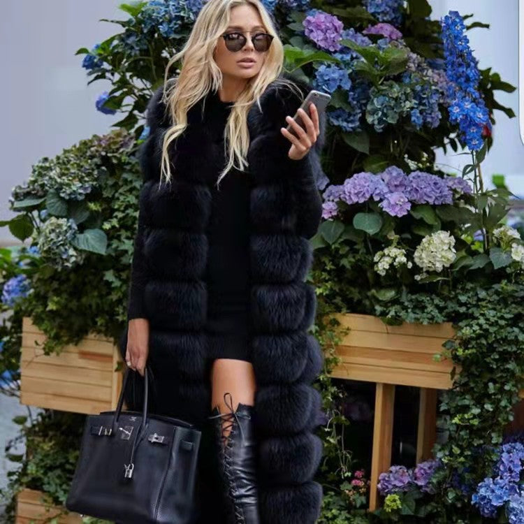 New Faux Fur Square Vest Extended Bread Block Vest Coat NorixaFashion.com