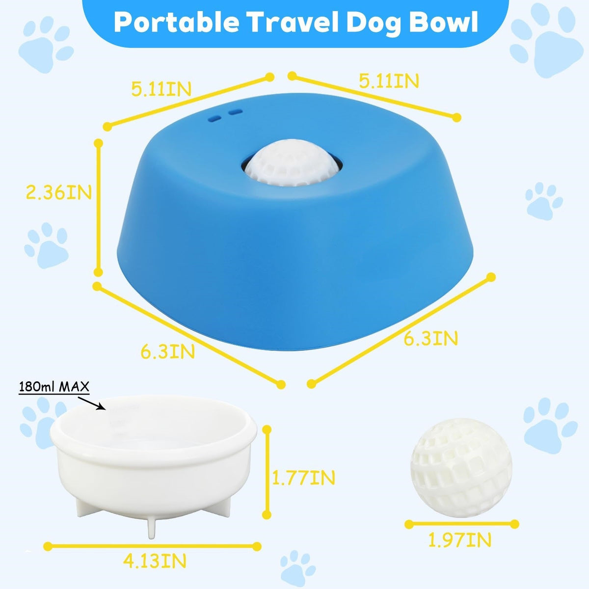 Pet Slow Feeder Non-Slip Spherical Dog Licking Bowl Anti-Choking Dog Bowl Lick Toy For Liquid Treats Bone Broth Yogurt Pets Fashion