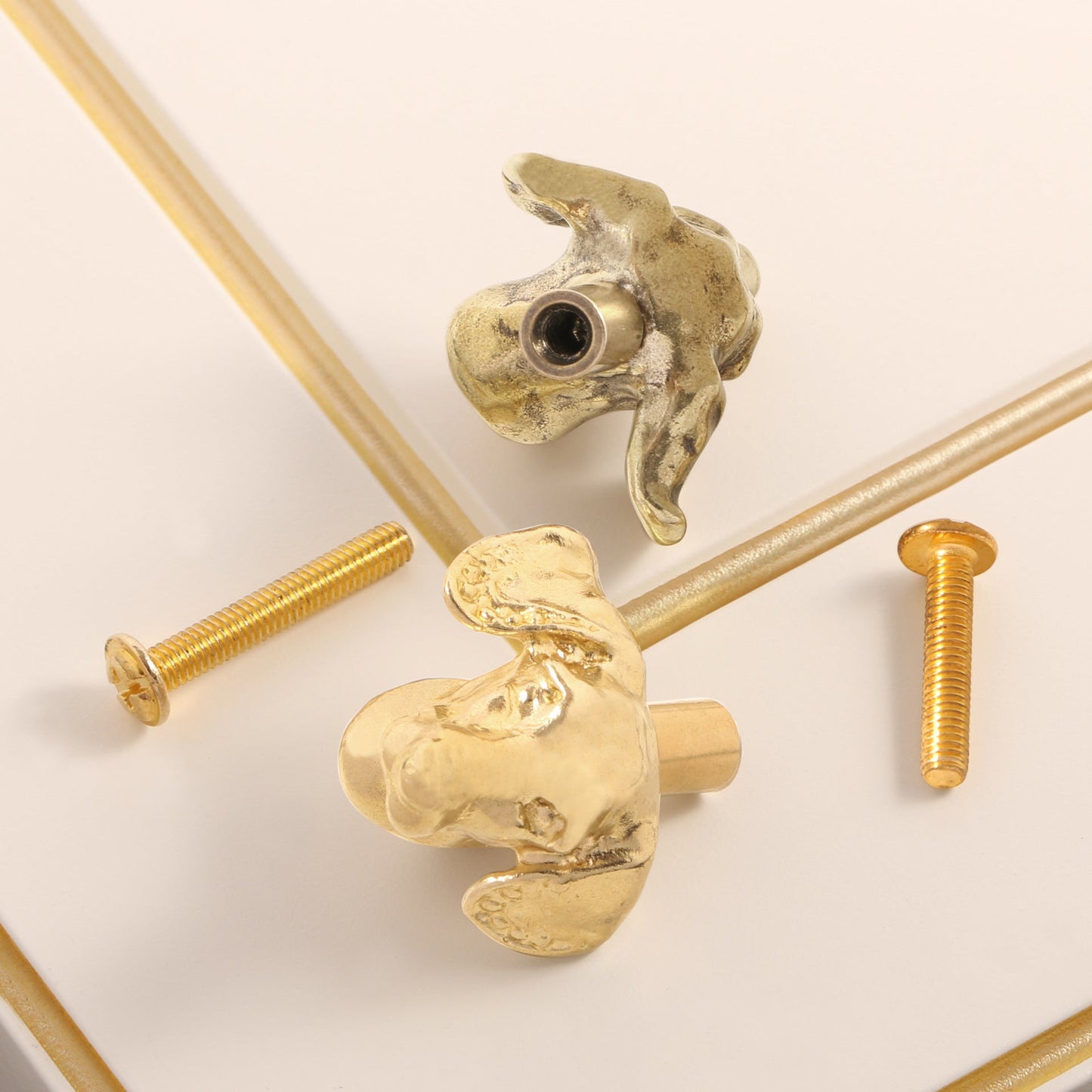 Solid Brass Doberman Dog Head Cabinet Knob Creative Animal Drawer Pull Handle For Kitchen Cupboard Furniture Hardware Decor PearlNestDecor.com