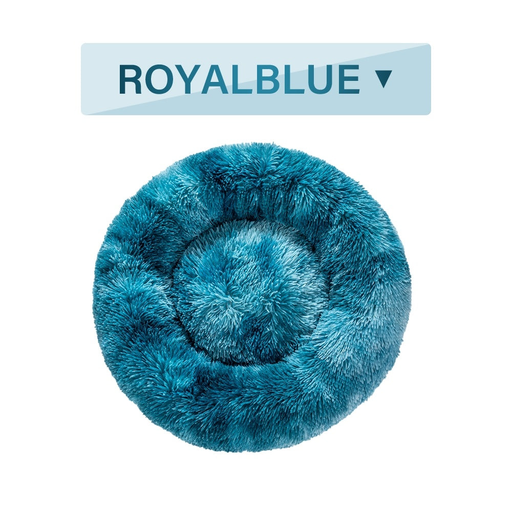 Fluffy Donut Dog Bed  Warm Soft Long Plush Pet Cushion Dog House Cat  Bed Washable Pet Sofa Mat Calming Samll Large Dog Beds Best YouTube Store