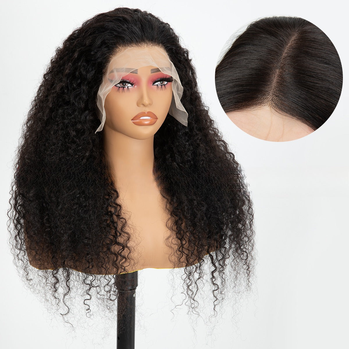 Lace-front Wig With Small Curls, Fluffy And Long Black Hair LuxuryLifeWay Online Store