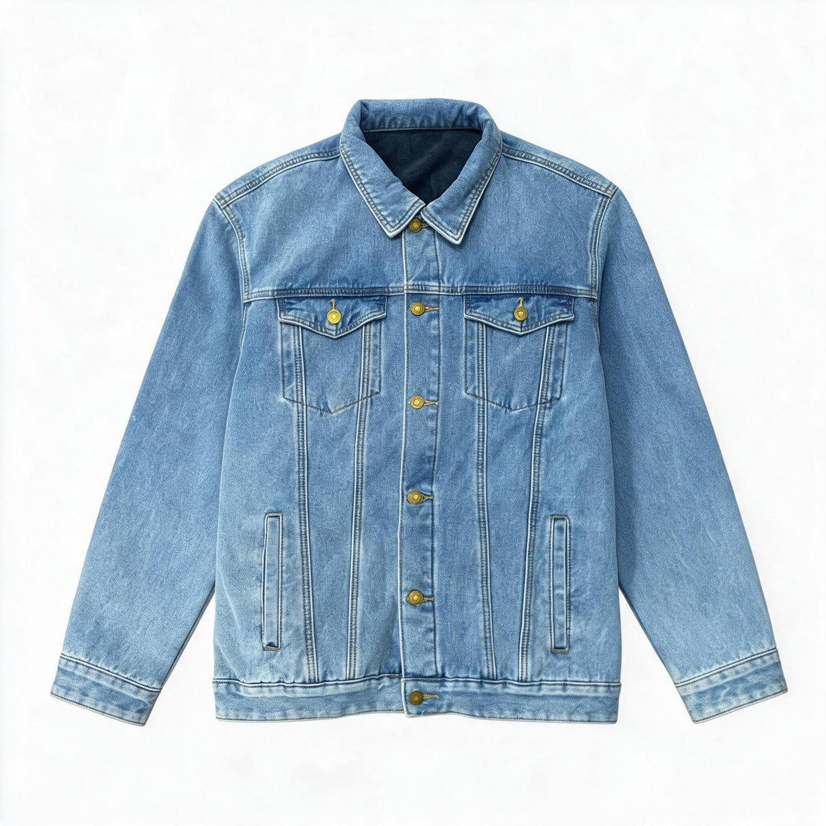 Cross-border, In-stock, Fleece-lined, And Thickened Denim Jacket For Men, Slim Fit, 2026 Autumn Winter Casual Jacket, Available On Amazon NorixaFashion.com