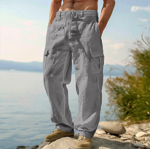 Men's Four Seasons Thin Loose Casual Wide-leg Pants NorixaFashion.com