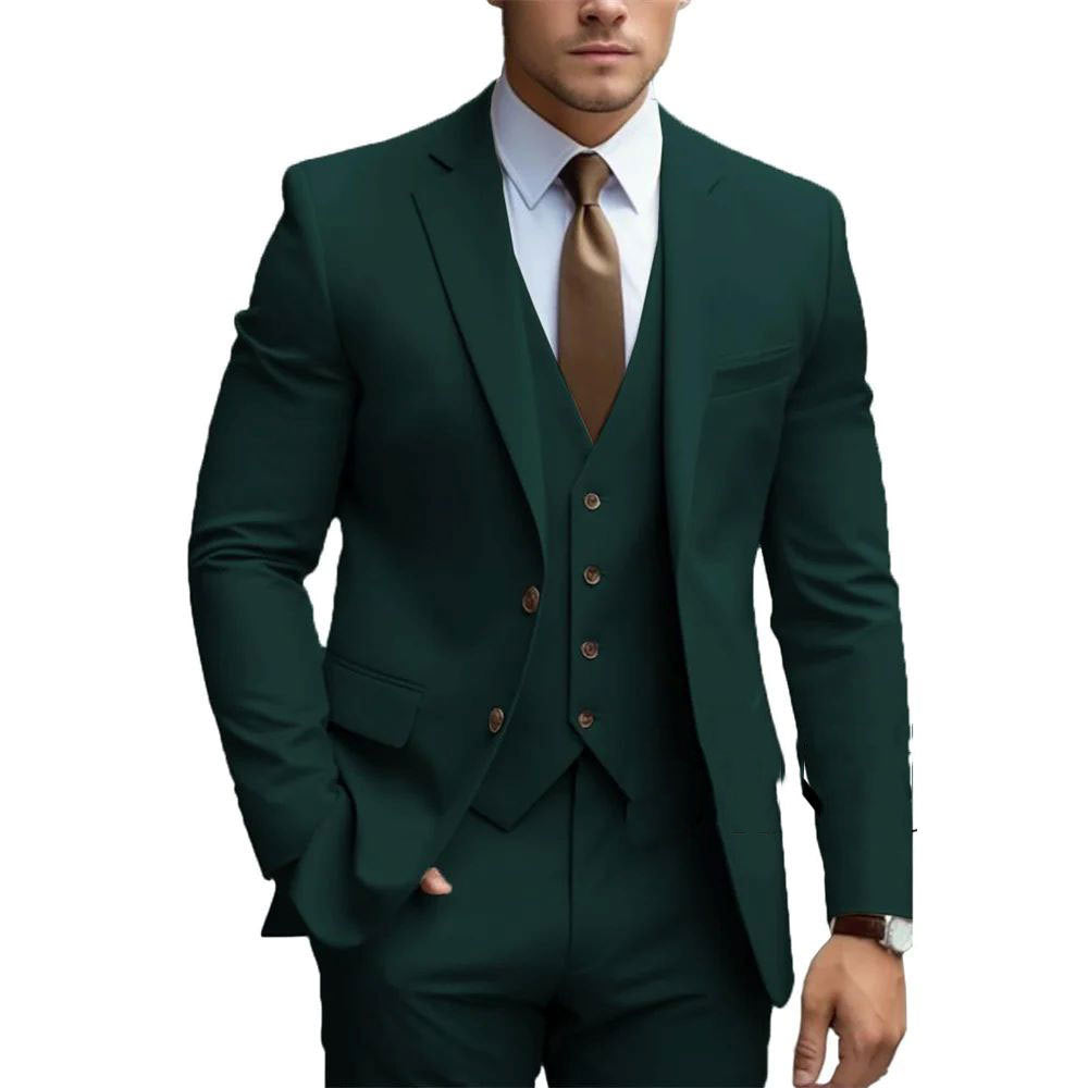 Business Casual Men's Three-piece Suit For Bridegroom Men's Wedding LadyShow.Store