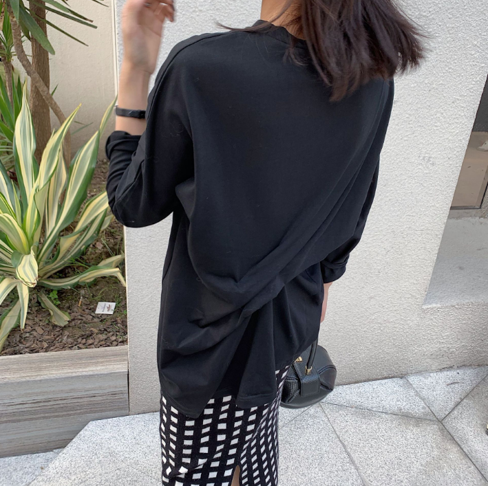 Wrinkled Long Sleeve T-Shirt Pi-Mart