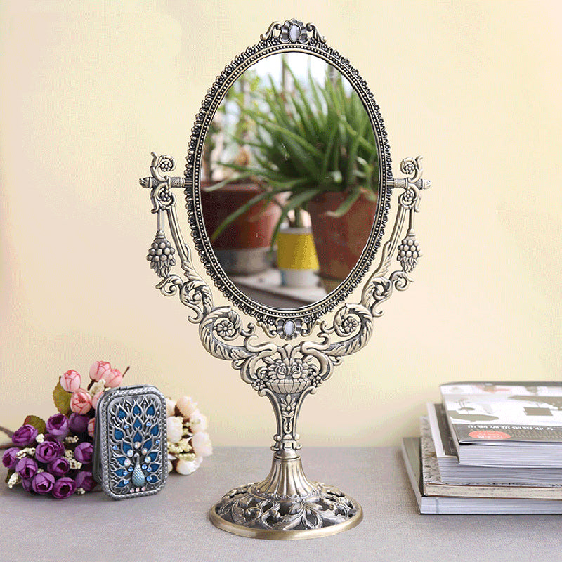 Rustic Double-Sided Makeup Mirror for Desktop Use LadyShow.Store