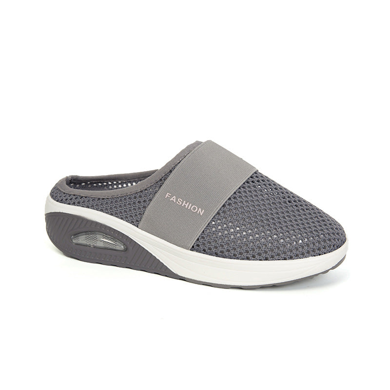 One Pedal Female Lazy Plus Size Thick Bottom Air Cushion Half Trawling Slippers LadyShow.Store