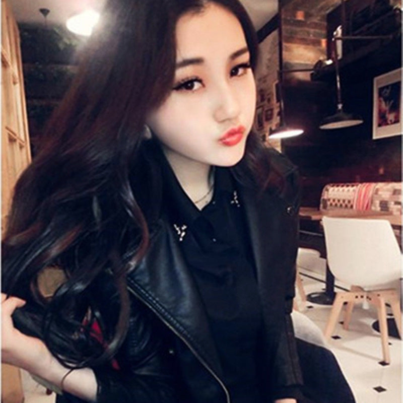 Loose Leather Jacket Motorcycle Female LadyShow.Store